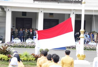 Upacara hari Sumpah Pemuda Ke-97 di Balaikota Malang, Selasa (28/10)