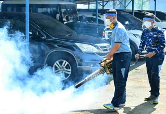 Fogging area Mako Koharmatau, Jum'at (7/11)