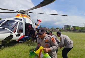 Ditpoludara Baharkam Polri melalui Subdirektorat Patroli Udara saat berangkatkan satu unit helikopter untuk mendukung misi kemanusiaan dan pengiriman logistik bagi korban bencana banjir di wilayah Aceh dan Sumatera Utara.