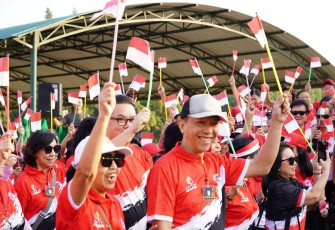 Divif 2 Kostrad dan AWSSK saat Gelar Olahraga Bersama Sambut HUT ke-80 RI