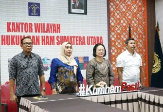 Kanwil Kemenkumham Sumut Menghadiri Secara Virtual Prosesi Pelantikan yang Dipimpin Menimipas