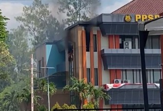 Gudang PPSDM Migas di Jalan Sorogo 1 Kecamatan Cepu yang mengalami kebakaran pada Sabtu (16/8/2025) siang.