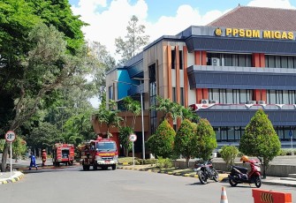 Gudang PPSDM Migas di Jalan Sorogo 1 Kecamatan Cepu yang mengalami kebakaran pada Sabtu (16/8/2025) siang.