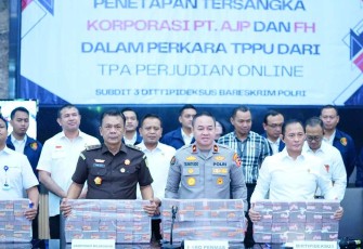Konferensi pers terkait TPPU judi online di Jakarta, Kamis (16/1)