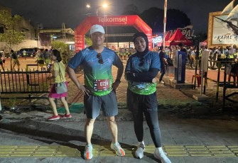 Dokumentasi Poto Peserta Event Medan Cheer Run 2025 di Jalan Putri Hijau.