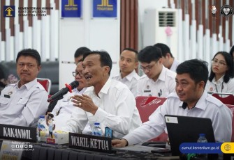 Tampak Kakanwil Kemenkum Sumut Sedang Sampaikan Tentang Terobosan Peningkatan Kualitas dan Aksesibilitas.