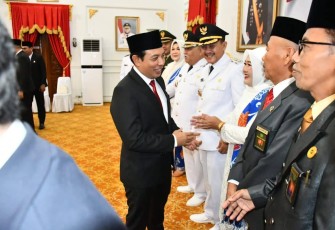 Wali Kota Bengkulu Dedy Wahyudi Hadiri Pelantikan Bupati dan Wakil Bupati Bengkulu Selatan di Gedung Balai Raya Semarak 