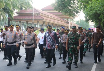 Kodim 0803/Madiun Kerahkan Ratusan Personel Amankan Momen Suroan dan Suran Agung