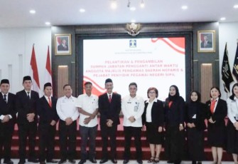 Kementerian Hukum melalui Kantor Wilayah Kementerian Hukum Sumatera Utara menyelenggarakan Pelantikan dan Pengambilan Sumpah Jabatan Pengganti Antar Waktu Anggota Majelis Pengawas Daerah (MPD) Notaris serta Pejabat Penyidik Pegawai Negeri Sipil (PPNS)