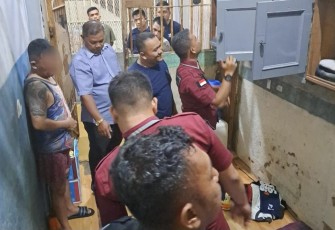 Pengecekan ruang tahanan di Rutan Labuhan Deli 