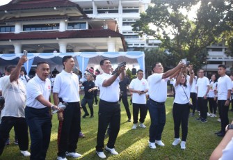 Kasdam XIII Merdeka saat menghadiri acara pencanangan Peringatan HUT RI Ke-80