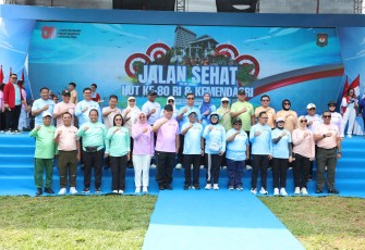 Puncak Peringatan HUT ke-80 Kementerian Dalam Negeri (Kemendagri) di area Istana Anak, Taman Mini Indonesia Indah (TMII), Jakarta, Minggu (24/8/2025)