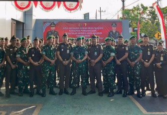 Kasdim 0803/Madiun Pimpin Apel Gelar Pengamanan di Kejaksaan Negeri Kota Madiun