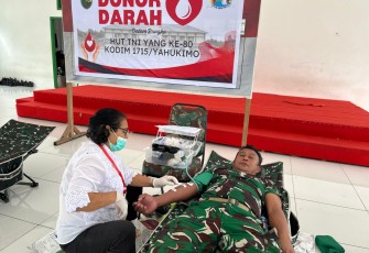 Kodim 1715/Yahukimo Gelar Donor Darah