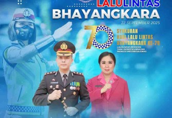 Kapolres Bitung, AKBP Albert Zai, SIK., MH, bersama staf dan Bhayangkari mengucapkan selamat Hari Lalu Lintas Bhayangkara ke-70