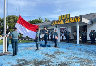 Upacara bendera prajurit Lanudal Sabang