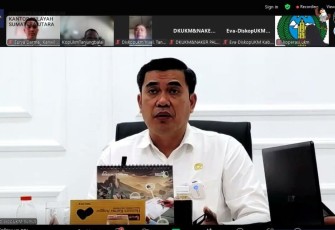 Rapat Secara Daring Dilakukan Kemenkum Sumut Bersama Dinas Koperasi Sumatera Utara.