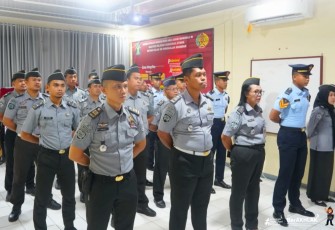 Rutan Pangkalan Brandan Mengikuti Apel Bersama Secara Virtual