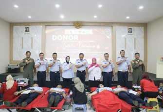 Donor darah Lanud Atang Sendjaja, Bogor, Selasa (8/7)