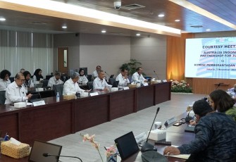 KPK saat menerima perwakilan kedutaan Australia dan tim Australia Indonesia Partnership for Justice (AIPJ) 3 di Gedung Merah Putih KPK, Jakarta, Senin (3/11).