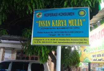 Kantor koperasi karyawan "Insan Karya Mulia" RS PKU Muhammadiyah Cepu yang letaknya dibelakang Lazizmu.