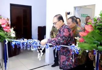 Ketua MA Prof. Dr. Sunarto, S.H., M.H., saat Resmikan Ruang Sekretariat PTWP Pusat di Tower Gedung F, Lantai 10, Mahkamah Agung RI pada Selasa pagi, 5 Agustus 2025.