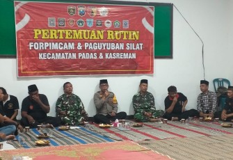 Koramil Padas Bersama Forpimcam Gelar Pertemuan Rutin Dengan Paguyupan Silat