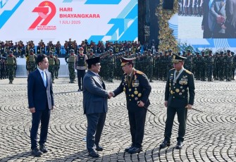 Upacara dan Syukuran Hari Bhayangkara Ke-79 di Monas