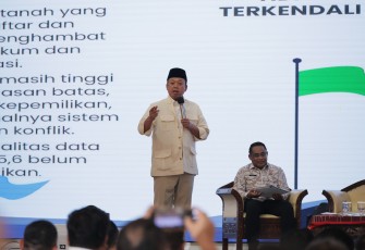 Menteri ATR/Kepala BPN, Nusron Wahid, dalam Rapat Koordinasi bersama Pemda se-Sumut pada Rabu (07/05/2025).