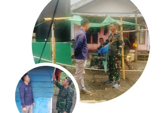 Pihak PLN Rayon Bitung saat melakukan peninjauan lokasi pemasangan meteran listrik di titik Manunggal Air TMMD yang berada di kelurahan Tandurusa dan Girian Permai