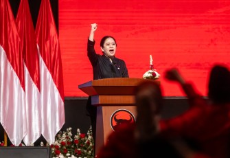 Ketua DPR RI sekaligus Ketua DPP PDI Perjuangan (PDIP), Puan Maharani dalam acara penutupan Bimtek PDIP yang digelar di Bali Beach Convention Center, Denpasar, Bali, Rabu (30/7/2025) malam.
