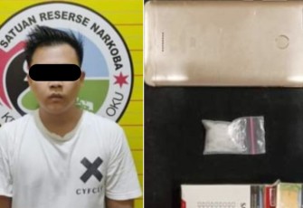 Tersangka dan barang bukti saat diamankan