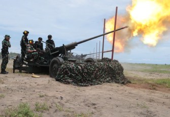 Latbakjatrat Arhanud Terintegrasi yang digelar oleh Pussenarhanud di Daerah Latihan Dislitbangad, Ambal, Kabupaten Kebumen, Jawa Tengah, Rabu (29/10/2025).