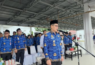 Walikota Bitung, Hengky Honandar saat memberikan sambutan pada upacara peringatan hari lahir Pancasila
