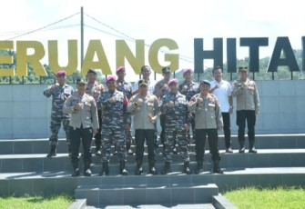 Yonif 9 Marinir saat Terima Kunjungan dan Silaturahmi Kapolres Pesawaran 