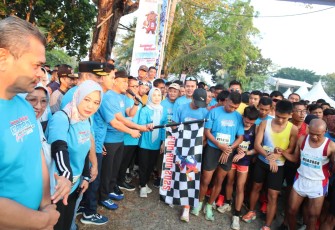  Rangkaian acara PORNAS KORPRI Run Anyer 2025, di Kabupaten Serang, Banten, pada Sabtu (26/7/2025)