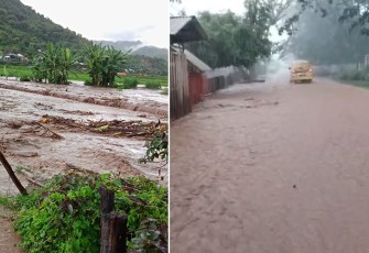 Kondisi banjir yang melanda wilayah Kabupaten Bima, Nusa Tenggara Barat, Minggu (26/1). Sumber foto : BPBD Kabupaten Bima