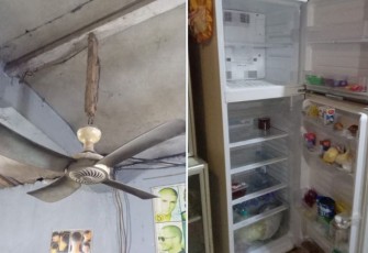 Peralatan elektronik milik warga Desa Sogo Kecamatan Kedungtuban yang rusak mendadak.