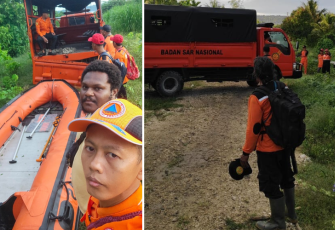 Proses evakuasi korban terdampak banjir di Kabupaten Keerom, Papua (23/4).  Foto: BPBD Keerom