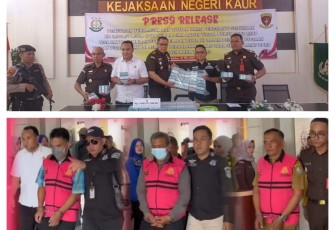 4 Tersangka Kasus Perjalanan Dinas DPRD Kaur saat diamankan petugas
