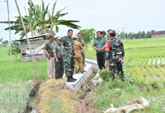 Percepatan LTT,  Dandim Ponorogo Tinjau Sasaran Pembangunan Fasilitas Irigasi Tersier di Beberapa Lokasi 