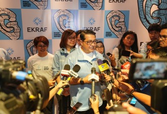 Menekraf Teuku Riefky Harsya pada acara EAR 2025, di Thamrin Nine Ballroom, Senin, 22 Desember 2025.