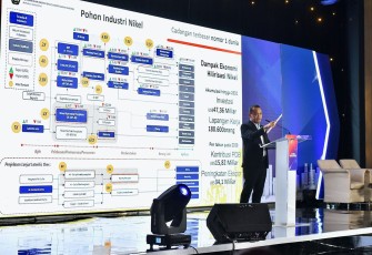 Menteri ESDM Bahlil Lahadalia saat menyampaikan Keynote Speech di acara "Beritasatu Economic Outlook 2025" di Jakarta, Kamis (30/1).