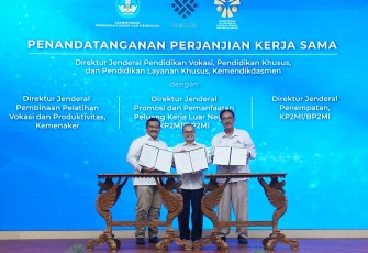 Kementerian Pendidikan Dasar dan Menengah (Kemendikdasmen) melalui Direktorat Jenderal Pendidikan Vokasi, Pendidikan Khusus, dan Pendidikan Layanan Khusus (PKPLK) menandatangani perjanjian kerja sama (PKS) dan kesepahaman bersama dengan Kementerian Ketenagakerjaan (Kemenaker) dan Kementerian Pelindungan Pekerja Migran Indonesia (KP2MI)/Badan Pelindungan Pekerja Migran Indonesia (BP2MI)