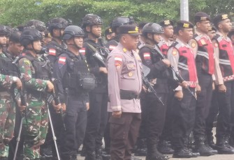  Kodim 1710/Mimika BKO Polres Laksanakan Apel Gelar Pasukan Jelang Putusan Sengketa Pilkada