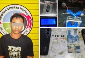Tersangka dan barang bukti saat diamankan