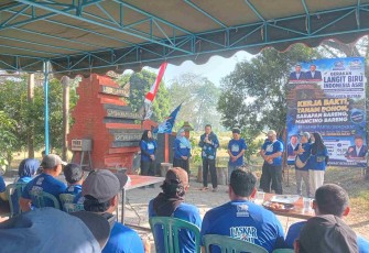 Ketua DPC Partai Demokrat Kota Blitar Rido Handoko Saat Berikan Sambutan, Jumat (24/7/2026). (Foto : Klikwarta.com)
