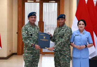 Laporan Korps Kenaikan Pangkat di Auditorium Mabes TNI Cilangkap, Jakarta Timur, Kamis (9/7/2026).