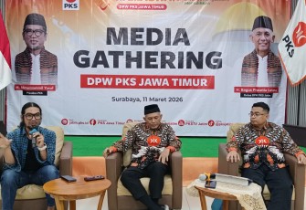 Media Gathering bersama wartawan di Kantor DPW PKS Jatim, Rabu (11/3/2026).