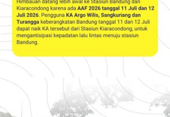 Asia Afrika Festival 2026 Digelar Akhir Pekan di Kota Bandung, KAI Daop 2 Bandung Imbau Pelanggan Datang ke Stasiun Lebih Awal